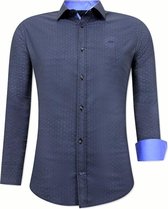 Heren Overhemd met Print - Slim Fit - 3067NW - Zwart