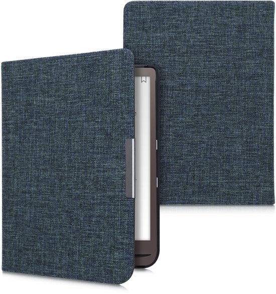 kwmobile hoes geschikt voor Pocketbook InkPad 3 / 3 Pro / Color / Vivlio InkPad 3 - Stoffen beschermhoes voor e-reader in blauw van Merkloos — afbeelding 2