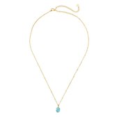 Minimalistische ketting 14K Goud Verguld - Met Blauwe Opal Stone