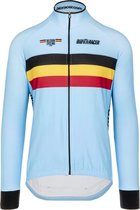 BIORACER Official Team België Fietsshirt Lange Mouwen - Unisex Fietskledij - Wielrennen - Blauw S