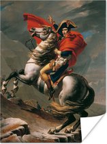 Poster Napoleon steekt de Grote St.-Bernardpas over - Schilderij van Jacques-Louis David - 60x80 cm