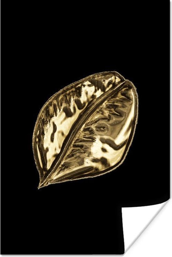 Feuille d'or à grain épais sur fond noir 80x120 cm