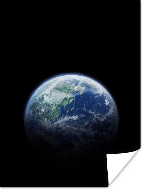 Aarde vanuit de ruimte 120x160 cm XXL / Groot formaat! - Foto print op Poster (wanddecoratie woonkamer / slaapkamer)