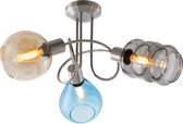 MLK - Plafondlamp - 3 Lichts - Blauw, Grijs, Amber - E14,max.40W