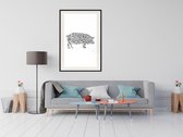 Artgeist - Schilderij - Curly Pig -. - Multicolor - 40 X 60 Cm