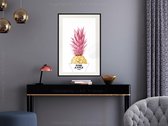 Artgeist - Schilderij - Trendy Pineapple - Multicolor - 30 X 45 Cm