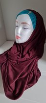 Instant Hijab | Hoofddoek | Comfortabele Omslagdoek | Jersey | One Size | Bordeaux Rood