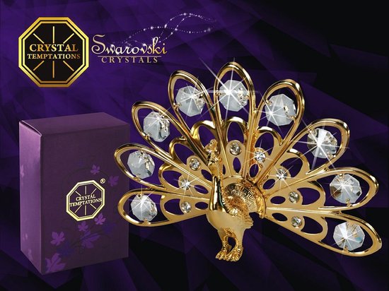 Paon orné de cristaux Swarovski® plaqué or 24 carats | bol.com