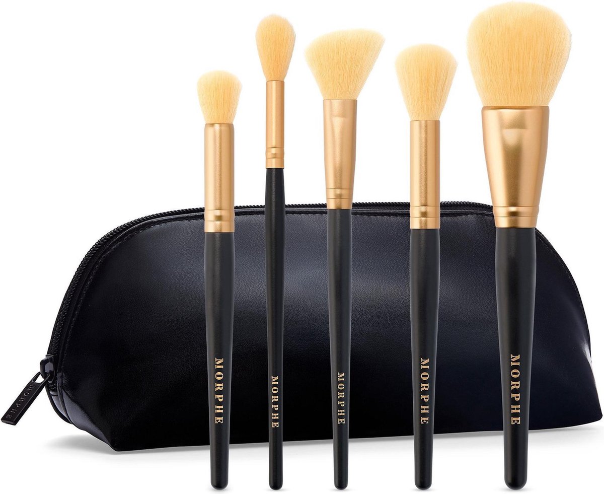 Morphe Complexion Crew 5 Piece Face Brush Collection + Travel Bag - Make-up  kwasten... | bol.com