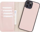 iPhone 12 Pro Max - Leren Hoesje - Bookcase - Wallet Case - Portemonnee - Telefoonhoesje - Roze - Echt Lederen