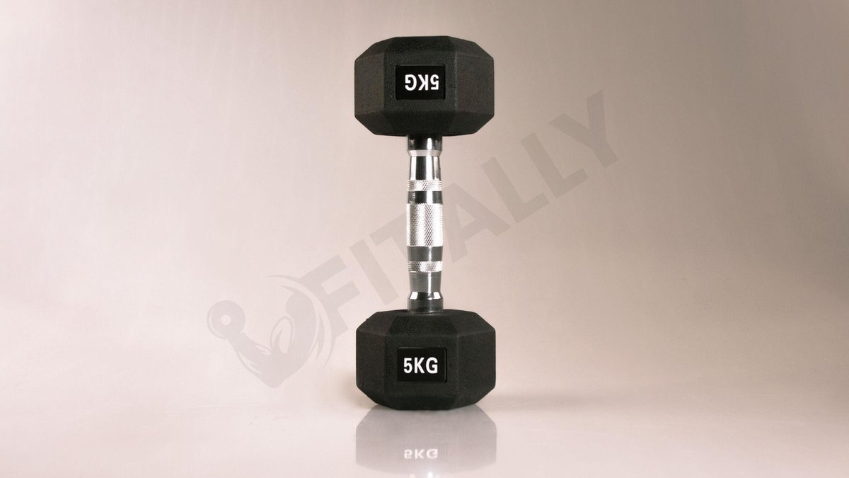 Fitally - Dumbbells set 2x 5kg - Hexa Dumbbells - Gewichten - Hexa Halters - Dumbbell set
