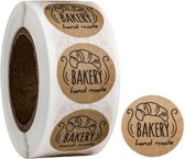 Sluitsticker - Sluitzegel – Hand Made Bakery | Kraft Naturel Effect | Croissant - Bakkerij - Taarten - Gebak - Koeken - Markt | Kaart – Envelop | Envelop stickers | Orders | Leuk i