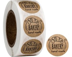 Sluitsticker - Sluitzegel – Hand Made Bakery | Kraft Naturel Effect | Croissant - Bakkerij - Taarten - Gebak - Koeken - Markt | Kaart – Envelop | Envelop stickers | Orders | Leuk inpakken | Bedankt – Dankjewel | Bestellingen – luxe | DH Collection