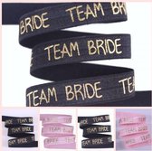 10-delige elastische armbanden set Bride wit en Team Bride zwart - trouwen - bruid - vrijgezellenfeest - armband
