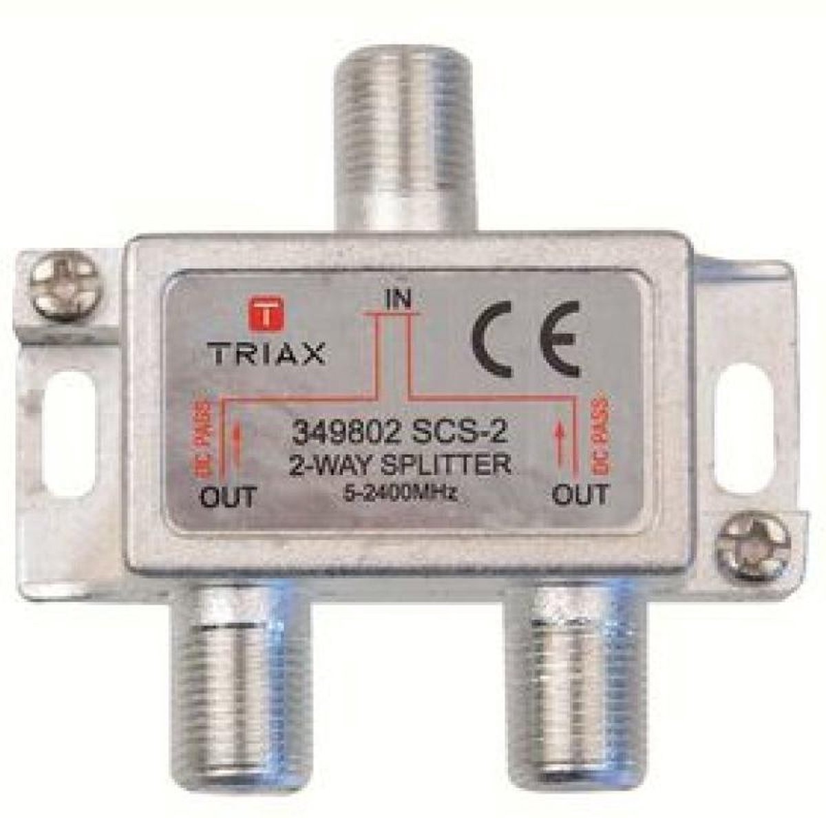 Satelliet Splitter F-Connector 6.2 dB / 5-2400 MHz - 2 Uitgangen
