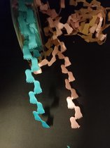zelfklevend lint met baby voetjes in rose en blauw Van elke kleur 2 meter