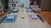 Placemats Lederlook, set van 6 stuks - Oud/Licht roze - Zomer - Onderhoudsvriendelijk - 30 x 45 cm - Tafeldecoratie - Pastel Kleur - Lente - Buiten - Binnen - diner - Rechthoek