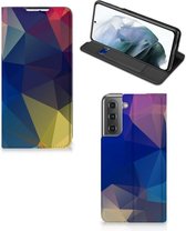 Bookcase Geschikt voor Samsung Galaxy S21 FE Telefoon Hoesje Polygon Dark