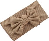 Kinder Haarband Beige Strik / Bow | Microfiber | 0-6 jaar | Fashion Favorite