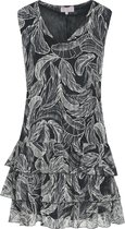 Cassis - Female - Jurk in bedrukte netstof  -