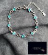 foto van Armband Meisje- Zilver 925 Sterling- Sterren Blauw- Kind- LiLaLove