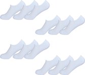 Unisex Sneaker Sokken 12-pack - Wit - Maat 41-46 - Korte Sokken