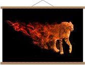 Schoolplaat – Luipaard die Vervaagd - 90x60cm Foto op Textielposter (Wanddecoratie op Schoolplaat)