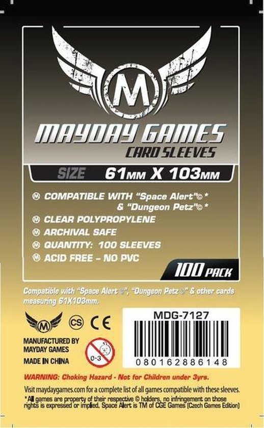 Afbeelding van het spel Mayday Games Card Game Sleeves 61mm x 103mm 100ct