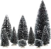 Luville - Bristle tree assorted 9 pieces - Kersthuisjes & Kerstdorpen