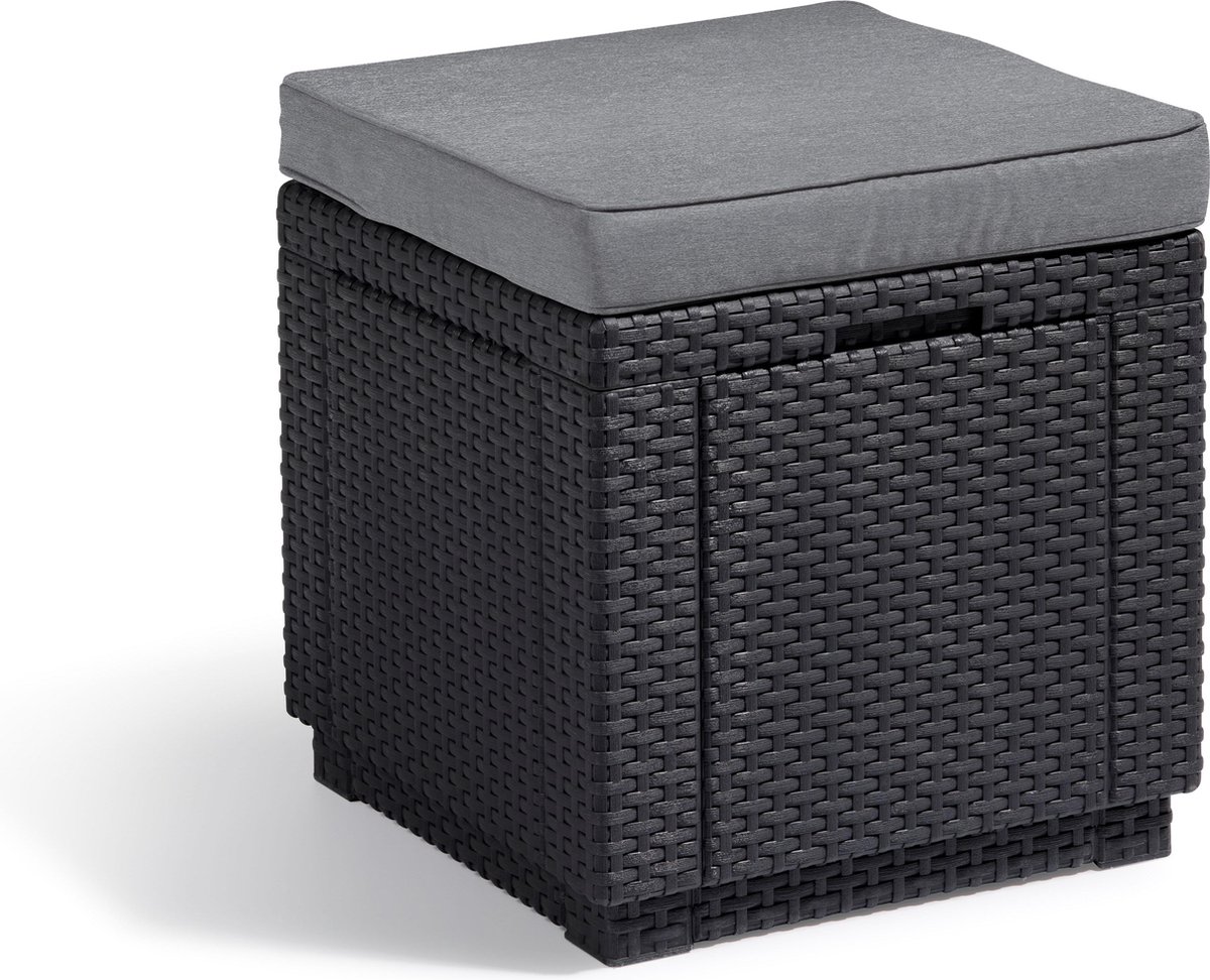 Bol.com Allibert Cube Tuintafel - 42x42x39 cm - Grafiet aanbieding
