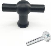 Meubelknop T-Greep zwart 5 Stuks - Kastknop - Meubelknop - T-Greep - deurknoppen voor kasten - kastknoppen - Meubelbeslag - deurknopjes