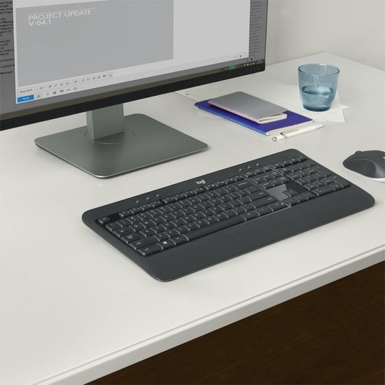 Logitech MK540 Advanced clavier Souris incluse RF sans fil QWERTY US International Noir, Blanc