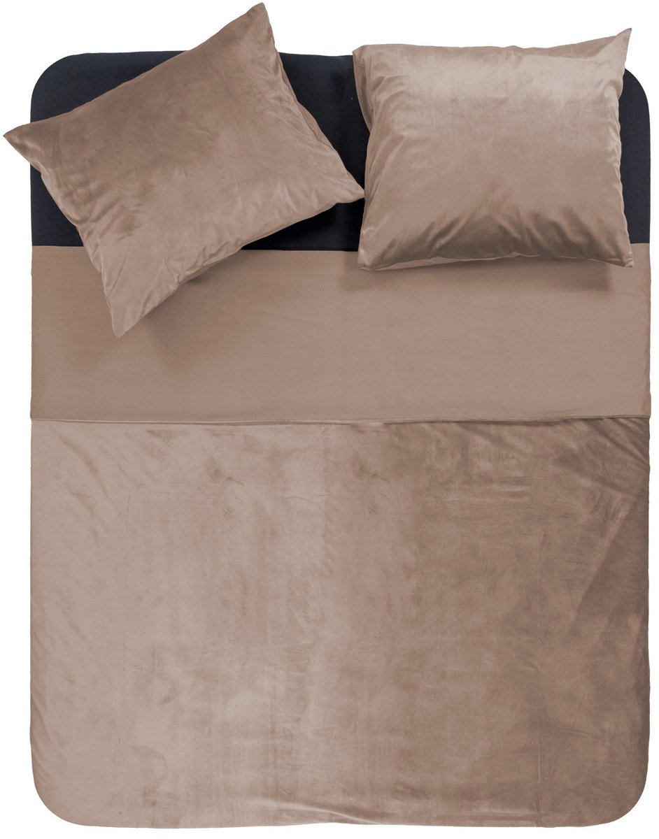 Y-NOT - Fluweel/Velvet - Dekbedovertrek - Tweepersoons - 200x200/220 cm - Nude