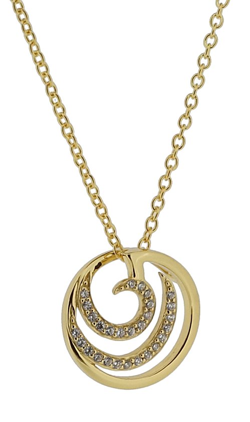 Orphelia Silver 925 Zh-7084; 2 Pendentif Rond Or Zirc