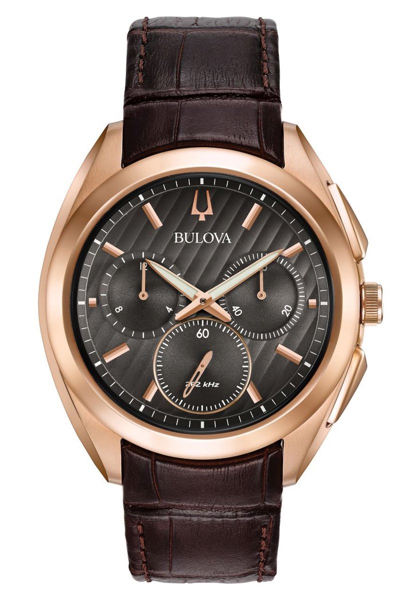 Bulova CURV 97A124 Horloge - Leer - Bruin - Ø 42 mm