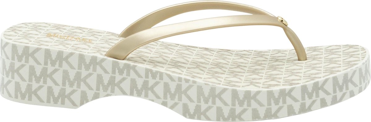 Michael Kors Lilo Flip Flop Dames Slippers - Vanilla/Goud - Maat 38.5