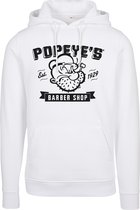 Heren Hoodie - Popeye Barber Shop Hoody wit