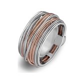 Pesavento Dames Dames Ring 925 sterling zilver Zilver Platinum, 18 karaat rosé goud L Zilver / Meerkleurig 32004574