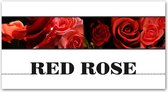 Tuinposter - Bloemen / Bloem - Collage / Roos / rozen / Red Rose in wit / zwart / rood - 100 x 200 cm