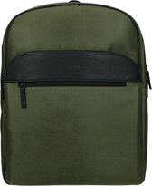 Sacha - Groene leren rugzak met laptopsleeve