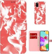 Voor Samsung Galaxy A41 Cloud Fog Pattern Horizontal Flip Leather Case met Houder & Card Slot & Wallet (Rood)