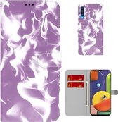 Voor Samsung Galaxy A50/A30s/A50s Cloud Fog Pattern Horizontal Flip Leather Case met Houder & Card Slot & Wallet (Paars)