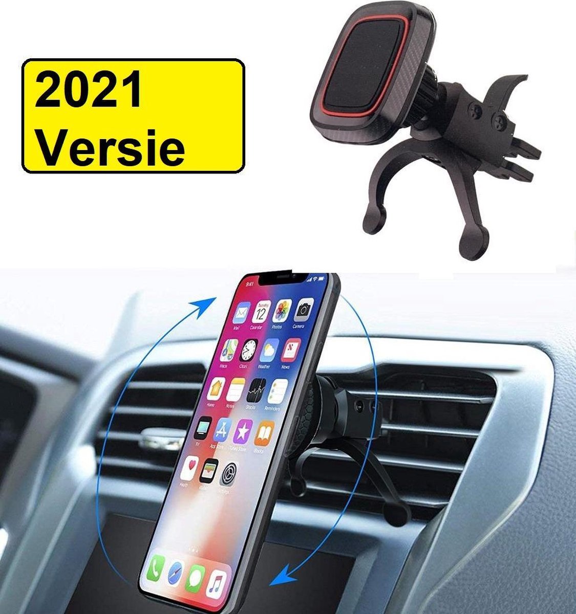 Auto Telefoonhouder - Nieuw 2021 - Geschikt voor iPhone / Samsung / Smartphone - Telefoon Houder - Magneet - Magnetisch - Plak - S21 Plus Ultra - 11 Pro Max - 12 Mini - GSM Houder Auto - Ventilatie Rooster
