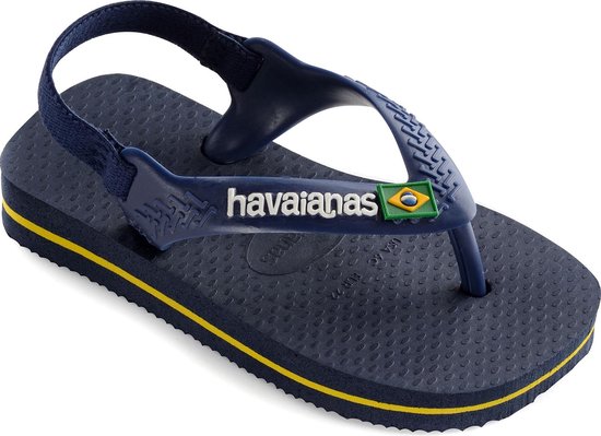 Havaianas Baby Brasil Logo Unisex Slippers - Marine/Yellow Citric - Maat 19