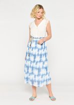 LOLALIZA Rok met tie dye print en plisse - Blauw - Maat 36