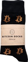 Bitcoin Sokken Zwart Oranje - Crypto Sokken - Heren Sokken - Sokken Zwart - Maat 43 - 46