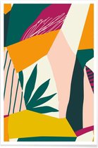 JUNIQE - Poster Peekaboo -13x18 /Geel & Groen