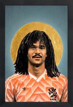 JUNIQE - Poster in houten lijst Football Icon - Ruud Gullit -20x30