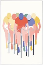 JUNIQE - Poster in kunststof lijst Cykelløb -40x60 /Kleurrijk