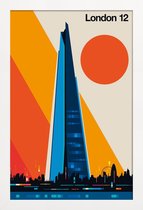 JUNIQE - Poster in houten lijst London 12 -20x30 /Kleurrijk